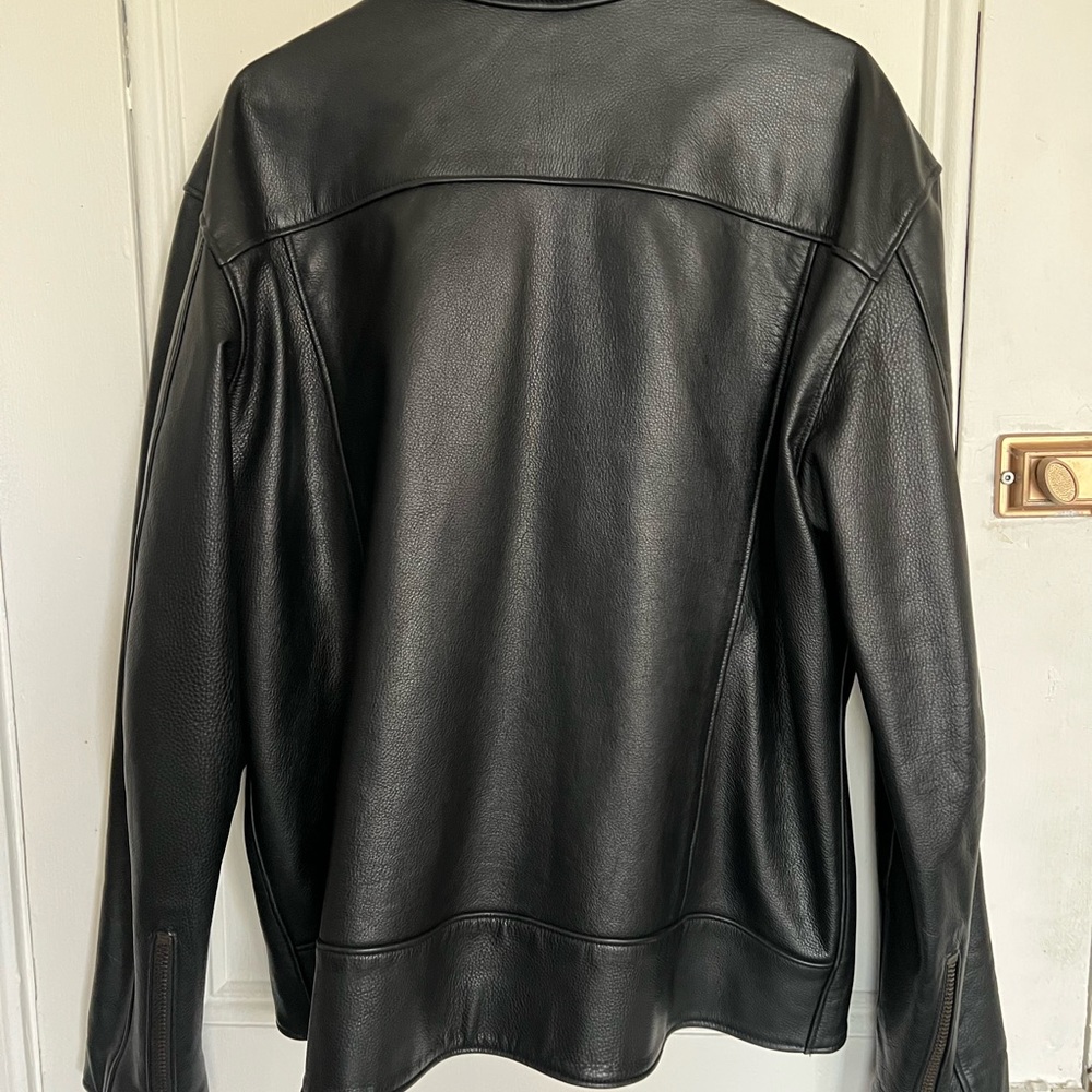 Roots leather jacket. Made from thick cowhide, and brass/steel hardware. - Picture 8 of 9